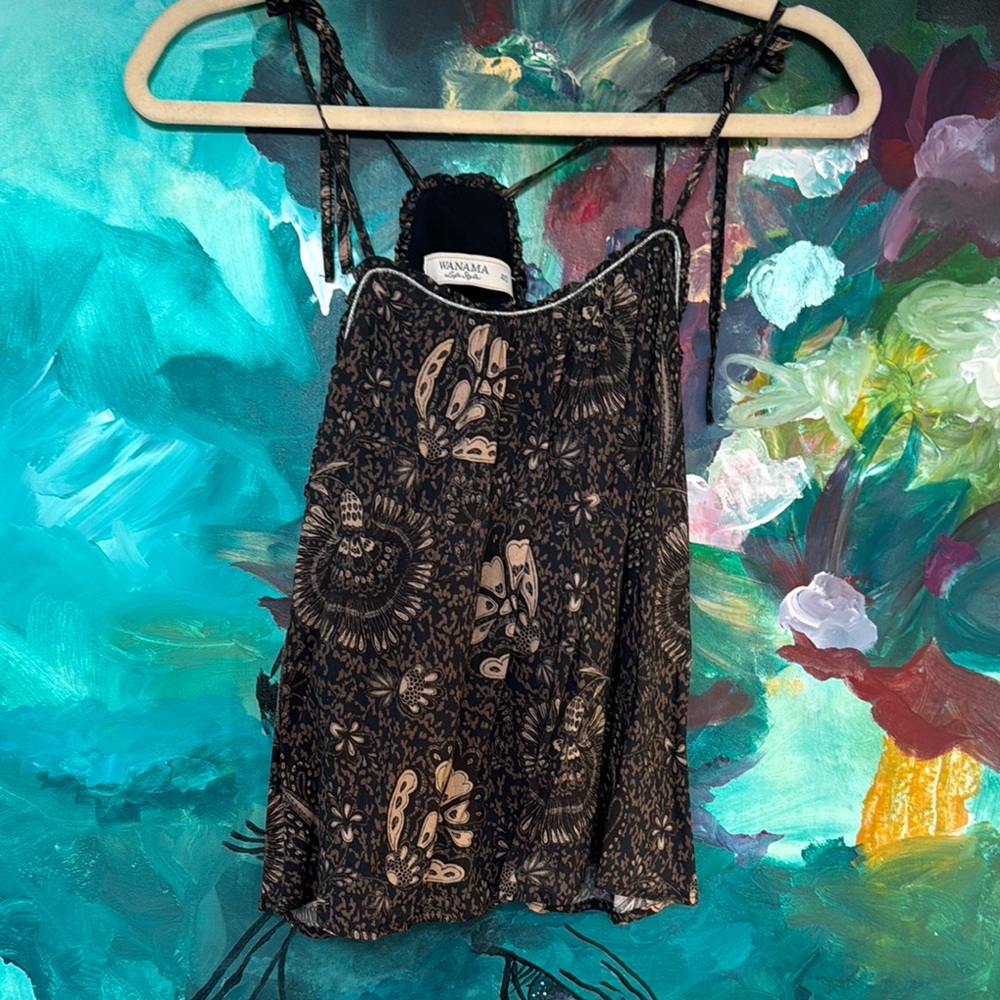 Wanama Boho Black and Cream Patterned Dress